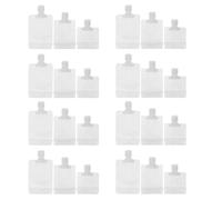 GETAJGHSD 24pcs Leakproof Travel Shampoo Pouch Set 30ml 50ml 100ml Plastic Stand-up Cosmetic Containers for Beach and Travel Makeup Storage
