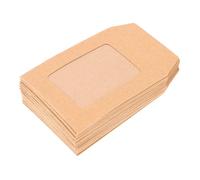 GETAJGHSD 25pcs Kraft Paper Envelopes Transparent Document Storage Organizer File Pouch with Window for Letters Postcards