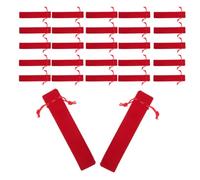 GETAJGHSD 25pcs Velvet Pen Pouches Drawstring Pen Bag Holder with Enhanced Durability and Easy Opening and Closing, Small Red Pencil Sleeve for Office and School Writing Instruments Storage