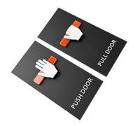 GETAJGHSD 2pcs Acrylic Push Pull Door Sign Decal Self Adhesive Warning Sticker for Offices Hotels Cafes Retail Spaces User Friendly Icons for Clear Door Operations