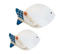 GETAJGHSD 2pcs Blue Synthetic Material Fish Wall Decor Hanging Ornaments for Home and Shed, Beautiful Piece with Distinctive Flair, Mediterranean Style Fish Decoration for Wall