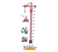 GETAJGHSD 2pcs Boys and Girls Height Sticker Tower Crane Pattern Wall Stickers Safe PVC Easy Peel and Stick Cartoon Design for Bedroom Wall Art