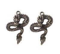 GETAJGHSD 2pcs Brass Dragon Keychain Pendant Diy Craft Decor Dragon for Men Women Retro Design
