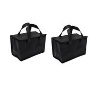 GETAJGHSD 2pcs Camping Insulated Bag for Takeout Large Capacity Thermal Carrier Zipped Pouch for Outdoor Use