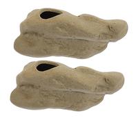 GETAJGHSD 2pcs Ceramic Aquatic Plant Planter Fish Tank Plant Holder Fixed Base Grow Grass without Soil for Saltwater Aquarium Decoration