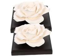 GETAJGHSD 2pcs Ceramic Rose Shaped Aroma Diffuser with Smooth Surface and Unique Design Portable Fragrance Diffuser for Car and Indoor Decoration Black Ceramic Oil for Home and Office