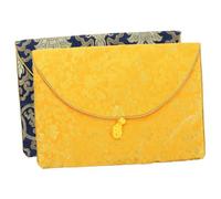 GETAJGHSD 2Pcs Chinese Brocade Pouch for Buddhist Scriptures Elegant Ethnic Style Bag with Decorative Knot Smooth Cloth Material for Organizing Religious Texts and Accessories Blue and