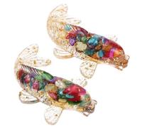 GETAJGHSD 2pcs Crystal Koi Fish Statue Indoor Decoration Resin Epoxy Craft Ornament for Desk Cabinet Bedroom Office Tabletop Display