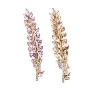 GETAJGHSD 2pcs Elegant Alloy Crystal Hair Clips for Women, Safe and Easy to Attach Leaf-shaped Bobby Clips, Daily Clothing Accessories Or Party Hair Pins