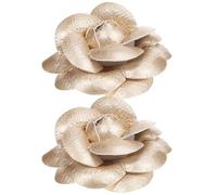 GETAJGHSD 2pcs Elegant Golden Flower Shoe Clips Made of Satin Fabric with Easy Attachment, Versatile Use for Weddings and Festive Events, Shoe Accessories for Women