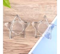 GETAJGHSD 2pcs Glass Candle Holder Candle Stand Delicate Five-pointed Star Shape 107g Chic Table Ornament for Home and Weddings