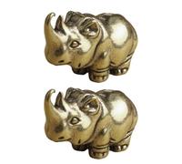 GETAJGHSD 2pcs Golden Brass Rhino Keychain Accessories with Fine Workmanship and Decorative Chic Style, for Bag Pendant Or Key Holder in Creative Crafts