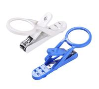 GETAJGHSD 2Pcs Hedgehog and Hamster Nail Clippers with Rotatable Magnifying Glass, Small Animal Paw Cutters for Precise Pet Nail Grooming, White and Blue Set