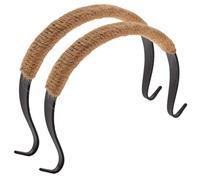 GETAJGHSD 2pcs Large Wear-Resistant Teapot Grips 11-13cm Kettle Handle Accessories with Black Painted Hemp Rope for Daily Use and Teapot Handle Replacement