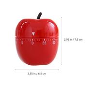 GETAJGHSD 2pcs Mechanical Kitchen Cooking Timers in Green and Red Apple Shapes, Manual Wind-Up Countdown Timers for Baking and Cooking Time Management, Portable Fruit-Shaped Time Reminders