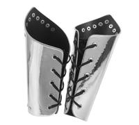 GETAJGHSD 2pcs Medieval Bracers for Men Polished Silver Finish and Ergonomic Arc Design, Secure Comfort Fit and Prevent Scratching of Fabrics and Skin, for Renaissance Fairs and Theater