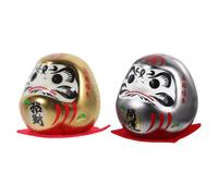 GETAJGHSD 2pcs Mini Japanese Ceramic Figurines Traditional Lucky Egg Dolls Decorative Ornaments for Birthday Giving and Outdoor Home Décor in Assorted Colours