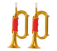 GETAJGHSD 2pcs Musical Trumpet Plastic Cheerleading Horn Lightweight Bugle for Stage Performance School Events Party Soccer Game Noisemaker