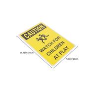 GETAJGHSD 2pcs Playing Sign Slow down Safety Warning Plate for Drivers and Pedestrians High Visibility Yellow Iron Road Sign Easy Installation for Neighborhoods and Driveways