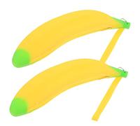 GETAJGHSD 2pcs Silicone Banana Pencil Case for Girls School Stationery Bag Pen Holder Large Capacity Cute Design
