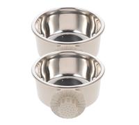 GETAJGHSD 2pcs Stainless Steel Hanging Pet Feeding Bowls for Rabbits and Dogs, Easy Installation with Noise Reduction, Fits Cages and Pet Habitats, Sl esign Metal Food Bowls
