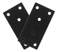 GETAJGHSD 2pcs Stainless Steel Straight Brackets 80x40mm Black Corner Brace Plates Furniture Mending Flat Braces for Cupboard Cabinet Repair and Wood Connection