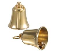 GETAJGHSD 2pcs Vintage Rustic Brass Jingle Bells 2 Inch Hanging Decorative Bells for Farmhouse Party Decor, Home Garden, School Or Church Ornament