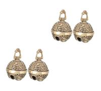 GETAJGHSD 2sets Brass DIY Bell Pendants Vintage Chinese Style Keychain Accessories for Bag Charms and Jewelry Making Hanging Bells for Keyring and Crafts 2pcs*2