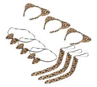 GETAJGHSD 3 Sets Leopard Print Cat Ears Headband Bow Tie Tail for Adults Animal Ear Hairband for Carnival Cosplay Theme Parties Role-play Festival Accessories Costume Kit
