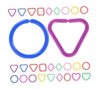 GETAJGHSD 30pcs Baby Geometric Link Rings Chain Toy for Toddlers Cognitive Development Early Education Sensory Connecting Rings for Strollers and Classroom Play