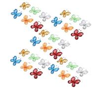 GETAJGHSD 30pcs Glitter Wire Butterfly Decorations for Crafts Organza Mesh Butterflies Mixed Colors for Weddings Birthdays Home Decor and Special Occasions