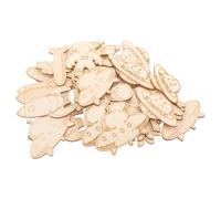 GETAJGHSD 32pcs Outer Space Wooden Ornaments DIY Unfinished Wood Chips Planet Rocket Craft Decorations for Party Supplies