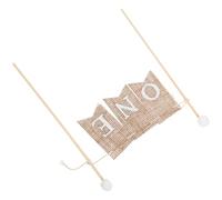 GETAJGHSD 3pcs 1st Birthday Cake Banner Set, Handmade White ONE Mini Flag Cake Topper, Happy Birthday Bunting Decoration for Party Celebration