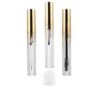GETAJGHSD 3pcs 4ml Plastic Reusable Mascara and Eyeliner Bottles with Golden Caps Portable Cosmetic Containers for DIY Cosmetics and Commercial Sample Use