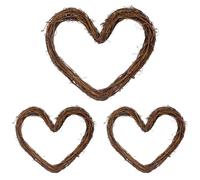 GETAJGHSD 3pcs Christmas Pendant Love Heart Shape Rattan Hanging Decoration Brown Creative Design Easy to Use Indoor Decoration for Christmas Party
