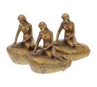 GETAJGHSD 3pcs Miniature Resin Mermaid Statues Realistic Garden Figurines Artistic Desktop Decor Unique Gift for Home and Office Display