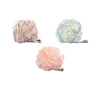 GETAJGHSD 3pcs Pe Bathing Bubble Making Balls with Hanging Rope, Gentle Body Exfoliating and Cleansing Bath Shower Sponges in Assorted Colours for Home Use