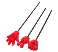 GETAJGHSD 3Pcs Red Foam Finger Pointers for Rock Paper Scissors Game, Kindergarten Classroom Props, Party Supplies with Scissors Fist and Palm Designs, Hand Gesture Teaching Sticks