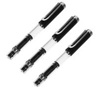GETAJGHSD 3pcs Refillable Fountain Ink Brush Pen with Flexible Nylon Tip and Piston Filling System for Calligraphy and Painting, Elegant Black Chinese Watercolor Brush Set