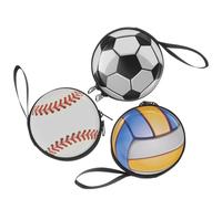 GETAJGHSD 3pcs Rounded Tinplate Ball Modeling Coin Purses Lightweight Compact Small Bags with Creative Cartoon Pattern for Daily Life Storage and Football Games