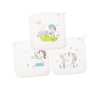 GETAJGHSD 3pcs Saliva Wipes Cotton Washcloths Saliva Towels Square Handkerchief Soft Washcloths Face Towel for Toddlers Boys and Girls