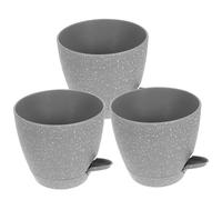 GETAJGHSD 3pcs Self Watering Planter Grey Speckles Indoor Plant Pots with Hydroponic System and Drainage for Office Home School Low Maintenance Decorative Flower Herb Containers