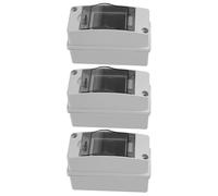 GETAJGHSD 3pcs -way Weatherproof Distribution Box with Cover and Din Rail Enclosure, Ip65 Rated Abs PC Electrical Circuit Breaker Box for Industrial and Distribution Systems Power Protection