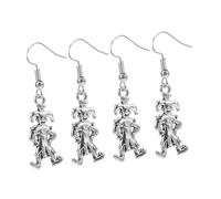 GETAJGHSD 4 Pairs Vintage Clown Earrings for Women Dangle with Circus Pendant European Style Carnival Accessory for Halloween Costume Party and Fashion Looks