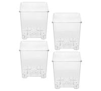 GETAJGHSD 4pcs Acrylic Square Orchid Pots for Phalaenopsis with Breathable Design, Planting Nursery Planter Suitable for Indoor Gardening and Decorative Use
