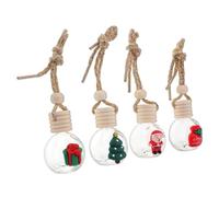 GETAJGHSD 4pcs Christmas Car Hanging Ornaments Empty Diffuser Bottles for Essential Oils Festive Air Freshener Unique Rearview Mirror Decor for Holiday Spirit