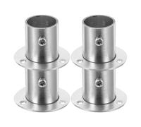 GETAJGHSD 4pcs Closet Pole Sockets Stainless Steel High Foot Rod Support Bracket with 12 Screws and 12 Bolts Simple Elegant Design Adjustable Wardrobe Ceiling Mounting