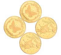 GETAJGHSD 4Pcs Decorative Tooth Coins for Unique Souvenir Coins Made From Premium for Collecting Crafts and Childrens Accessory and Reward