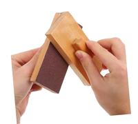 GETAJGHSD 4pcs Double Sided Sandpaper Blocks Wooden Musical Instrument Castanets for Hand Percussion Tools with Friendly Handles for Rhythm Training and Early Music Education at Home and