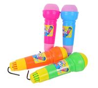 GETAJGHSD 4pcs Echo Microphone Lightweight Plastic Mic Props for Birthday Party Stage Performance Portable S Play Mics in Colors Safe Material for Speech Development and Singing Fun